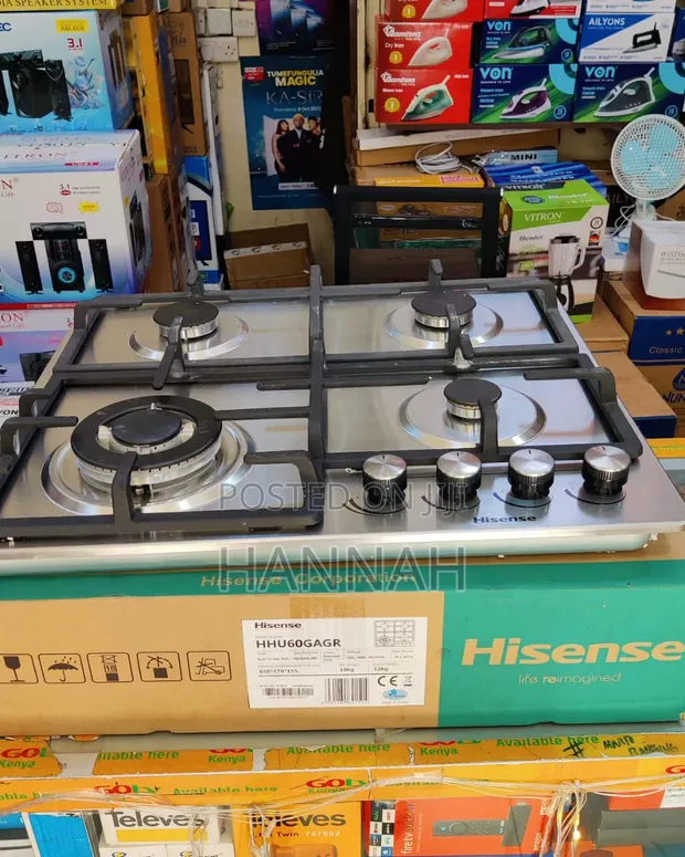 Hisense 60cm 4-Burner Gas Cooker - 1