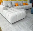 6 Seater L-Shaped Sofa - Bubble Design, Beige - 1