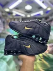 Nike Shox R4 "Black Gold" Leather Sneakers - 1