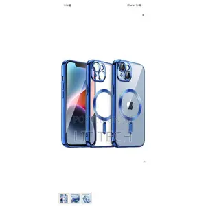 iPhone 14 Plus Electroplated Clear MagSafe Case - Blue
