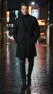 Men's Long Trench Coats - 1
