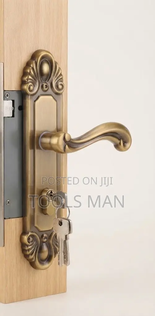 Heavy Duty Antique Brass Finish Mortise Door Lock Set - 1