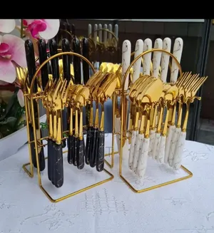 24-Piece Gold Stainless Steel Cutlery Set