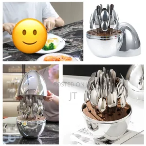 36-Piece Executive Egg-Shaped Cutlery Set (Silver)