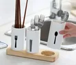 3pc Cutlery Organizer with Oak Base - 2