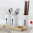 3pc Cutlery Organizer with Oak Base - 4