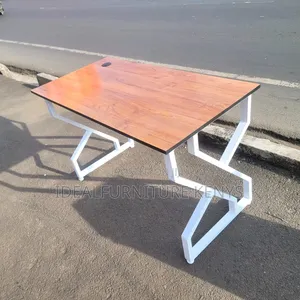 Brown and White Metal Desks