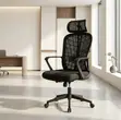 Ergonomic Mesh Office Chair with Headrest - Black - 4