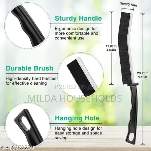Narrow Crevice Cleaning Brush - Black Pair - 1
