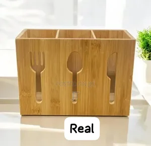 3 Slot Bamboo Cutlery Organizer Box