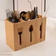 3 Slot Bamboo Cutlery Organizer Box - 2