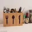 3 Slot Bamboo Cutlery Organizer Box - 3