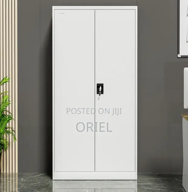 Metallic 2-Door Office Cabinet - Secure Steel Filing Storage - 1