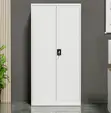 Metallic 2-Door Office Cabinet - Secure Steel Filing Storage - 1