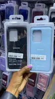 Samsung Silicone Case for Galaxy S20 Ultra - Black/Light Blue - 1
