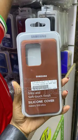 Samsung Silicone Case for Galaxy S20 Ultra - Black/Light Blue