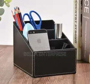 PU Leather 3-Layer Remote Control Organizer