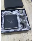 Whisky Bottle Flask with Tot Cups - Black - 2