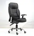 High-Back Executive Office Chair - Black Leather - 4