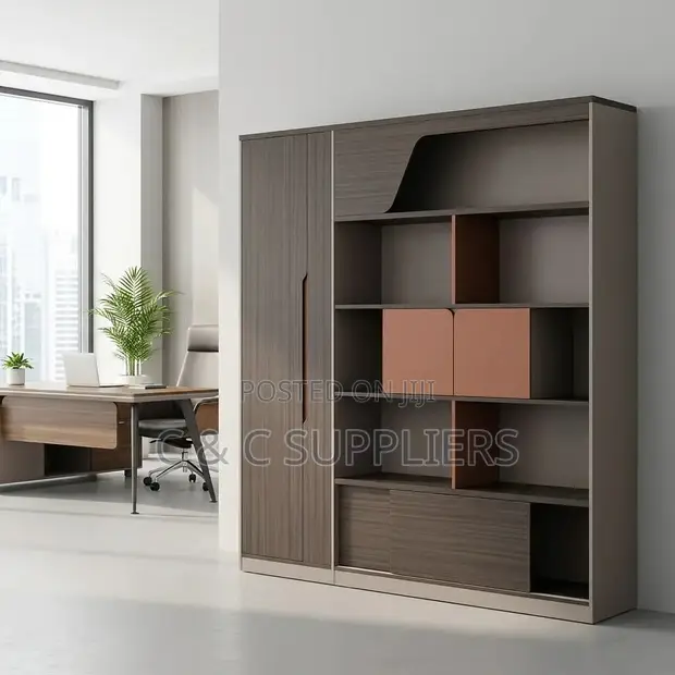 Executive Brown Wooden Wall Unit - 1