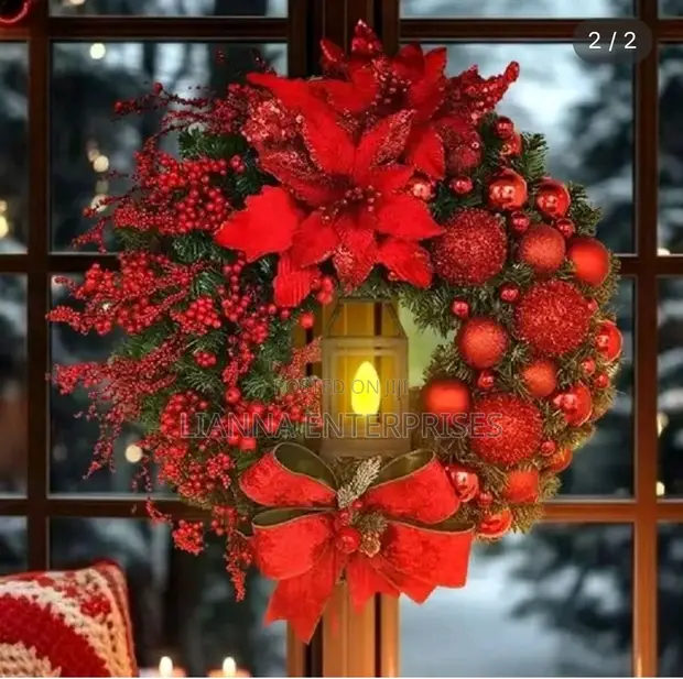 Christmas Wreath with Lamp - 1