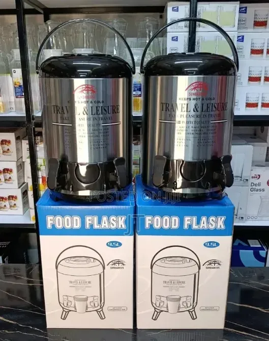 Sundabests 9.5L Stainless Steel Double Tap Food Flask & Tea Urn - 1