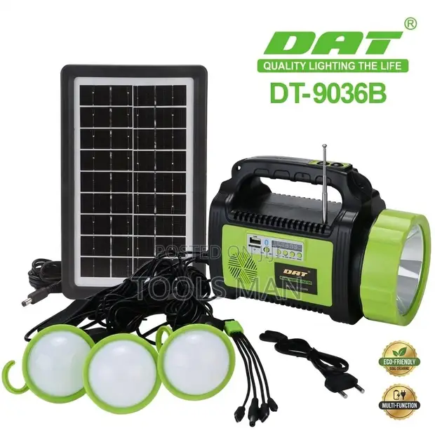 DAT 9036B Solar Home Kit na Redio ya Bluetooth - 1