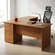 1.4m Curved Office Desk - Brown - 4