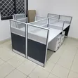 4 Seater White & Black Office Workstation - 2