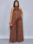 Animal Print Two Piece Set - 1