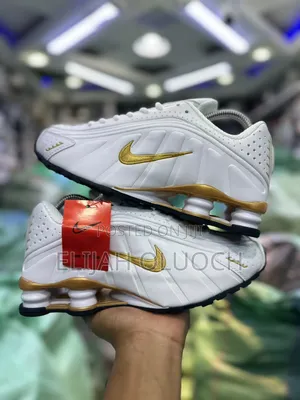 Nike Shox R4 "White Gold" Leather Sneakers