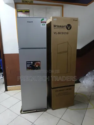 Volsmart 210L Double Door Fridge Freezer - Silver