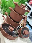 14pcs Brown Rattan Cookware Set - 1