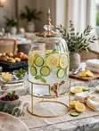6L Luxury Crown Glass Dispenser with Gold Stand - 3