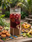 5L Luxury Glass Drink Dispenser with Wood Base - 1