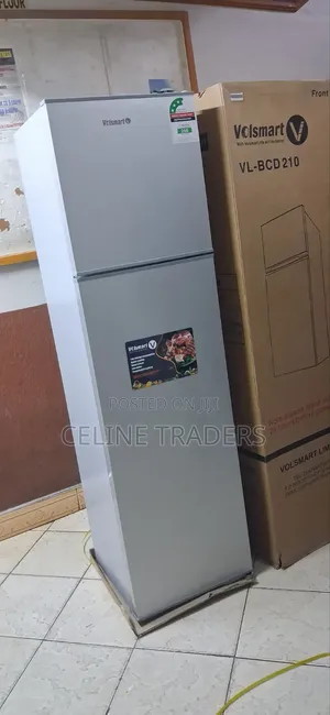 Silver Voltsmart Double Door Fridge 210L