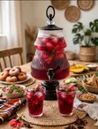 7pcs Luxury Glass Juice Dispenser Set with Glasses - 1