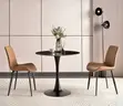 Black 4 Seater Round Dining Table - 2