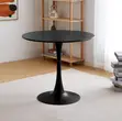 Black 4 Seater Round Dining Table - 4
