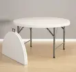 White 150cm Foldable Round Patio Table - 1