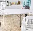 White 150cm Foldable Round Patio Table - 3