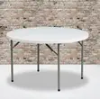 White 150cm Foldable Round Patio Table - 4