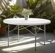 White 150cm Foldable Round Patio Table - 5