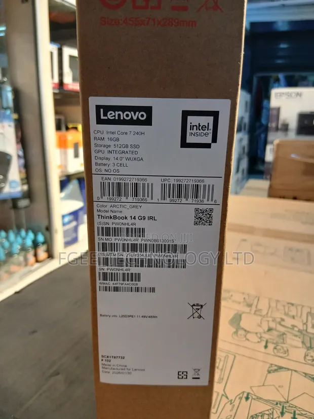 New Lenovo Thinkbook 14 Laptop - Intel Core i7, 16GB RAM, 512GB SSD - 1