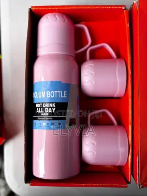 Vacuum Water Bottle Set - Pink