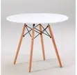 4-Legged Round Dining Table (White) - 1