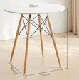 4-Legged Round Dining Table (White) - 2