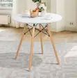 4-Legged Round Dining Table (White) - 3