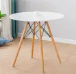 4-Legged Round Dining Table (White) - 5