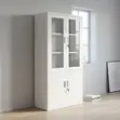 Half Glass Metallic Filing Cabinet - White - 2